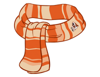 an orange stripe scarf